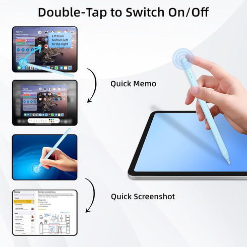 Stylus Pen for iPad with Tilt-Pressure Sensitivity, Fast Charging for 2018-2023 iPad/Mini/Pro/Air, Blue