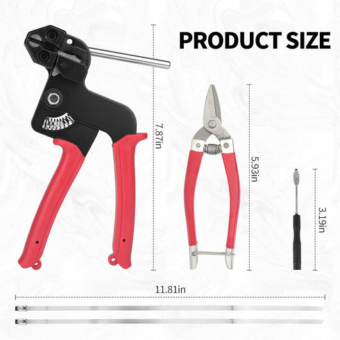 Huiyangteng 100 11.8 inch (200LBS) Metal Zip Ties Heavy Duty Outdoor,Metal Zip Tie Tool with Pcs Stainless Steel Zip