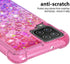Samsung Galaxy A12 Case with Tempered Glass Screen Protector, Glitter Bling Floating Liquid Soft TPU Cover