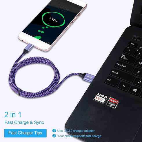 USB C Charger Cable Fast Charging Cord 3PC for Samsung Galaxy A15 5G/A35/S24