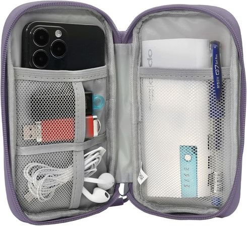 Small Waterproof Electronics Organizer Travel Bag, Accessories Pouch for Cable, Charger, Phone, Power Bank, Earphone