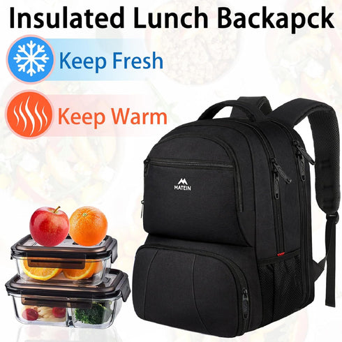 Backpack 18 Inch Backpack pack MATEIN Lunch for Men, Large Insulated Cooler with Lunch Compartment, Water Resistant