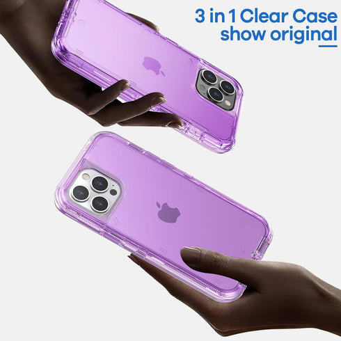 ORIbox Case for iPhone 13 Pro Max/12 Pro Max - Purple, 10 FT Military Grade Drop Protection, Transparent Heavy Duty