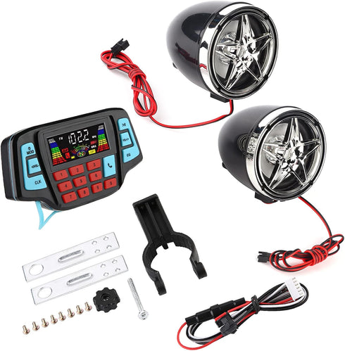 Keenso Motorcycle MP3 System, Motorcycle BT MP3 Player Audio Stereo Speaker System USB