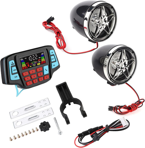 Keenso Motorcycle MP3 System, Motorcycle BT MP3 Player Audio Stereo Speaker System USB