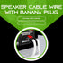 GearIT 12AWG Premium Heavy Duty Braided Speaker Wire, 25 Feet, with Dual Gold Plated Banana Plug Tips, Oxygen-free