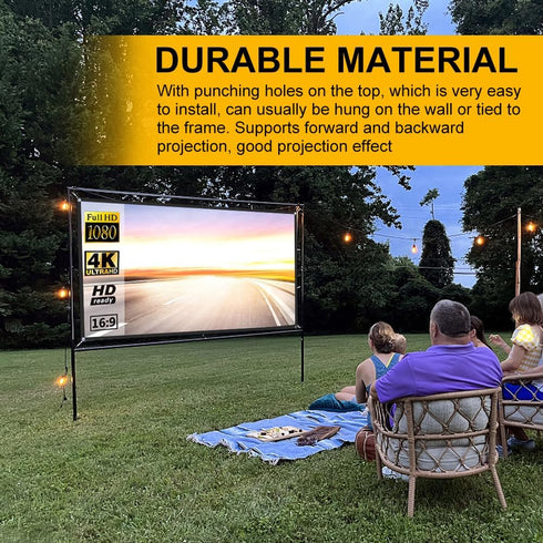 Zornaveli 4K 60"|72"|84"|100"|120"|150" (60 INCH) Projector Screen, HD Home Movie Projection Screen, Anti-Crease