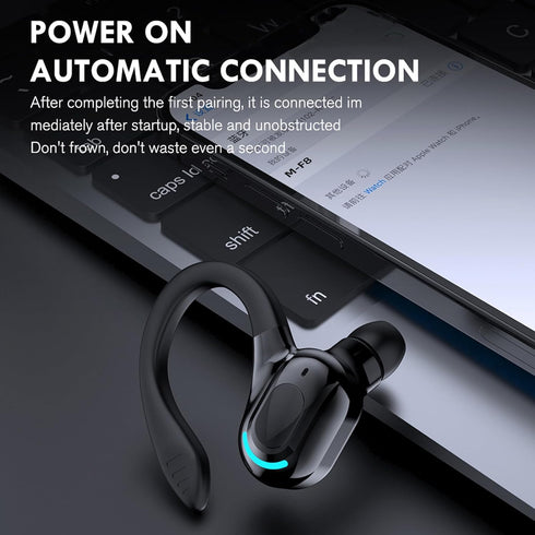 Shop Wireless Earbuds with Earhooks - Bluetooth Sports Headphones, 20H Battery, Waterproof, Noise Cancelling for