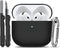 R-fun Soft Skin Silicone Case Cover with Cleaner Kit for AirPods 4th, Full Protective Case with Keychain, Black