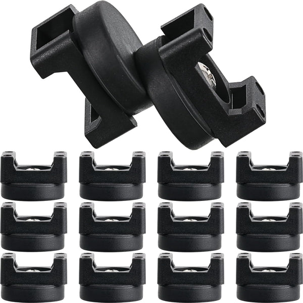 Yookeer 12 Pcs Magnetic Zip Tie Mount Base Black Magnetic Cable Clips