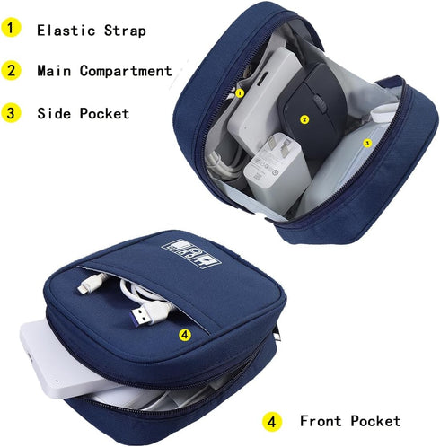 Storage Pouch for Small Electronics and Accessories - Tech Bag, Electronic Organizer Case Compatible with MacBook,
