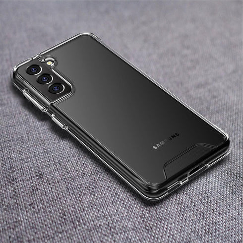Rayboen Crystal Clear Case for Samsung Galaxy S21, Shockproof Slim Fit Phone Cover with Transparent Hard Back