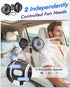 3 360 5V 2A Car Fan USB Powered for Baby: Dual Car Cooling Fans for Backseat Speed Separate Controlled Quiet Brushless
