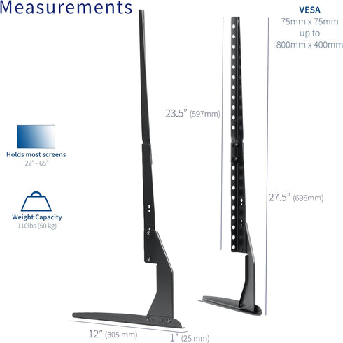 VIVO 22 65 inch STAND-TV00Y Universal Tabletop TV Base Stand for to LCD Flat Screens, Pedestal Replacement Legs VESA