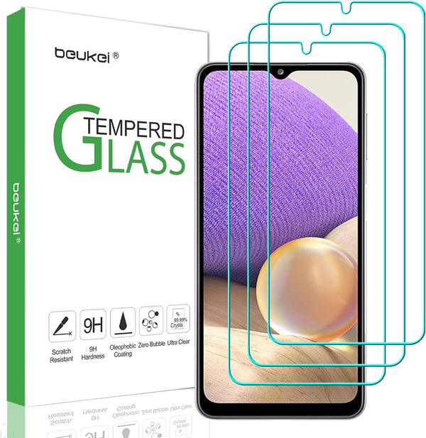 (3 Pack) Tempered Glass Screen Protector for Samsung Galaxy A32 5G, Touch Sensitive, Case Friendly, 9H Hardness