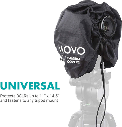 Movo CRC11 Camera Rain Coat Cover for DSLR and Mirrorless Cameras and Lens (Junior Size: 11" x 14.5")