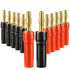 Diospyros 4 mm Gold Plated Open Screw Type Speaker Connector - 12 Count (1 Pack of 6 Pairs)