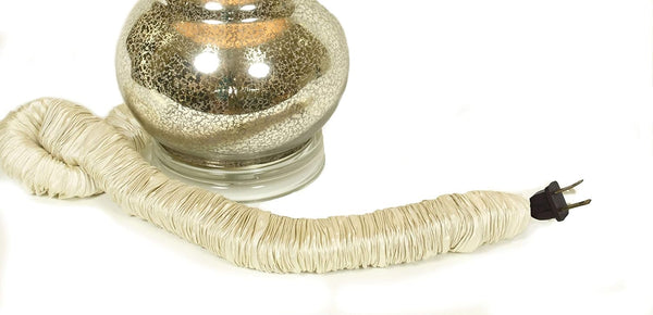 Bone Designer Cords Silk Lamp Cord Cover, 9 ft Long, 100% Real Silk