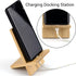 IFAMIO 2 Pack Bamboo Cell Phone Stand, Wooden Phone Holder with Charging Hole, Portable Desk Organizer for iPhone,