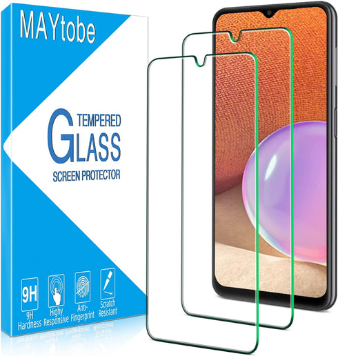 MAYtobe Tempered Glass Screen Protector for Samsung Galaxy A32 5G - 2 Pack, Anti-Scratch, Bubble-Free, Case Friendly