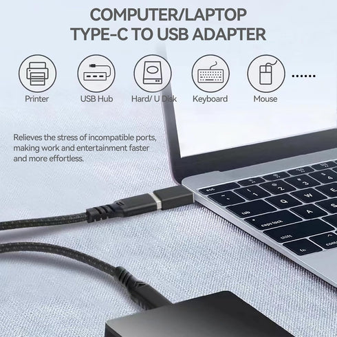 USB to USB C Adapter 4-Pack, 2 Type C Female to A Male & 2 USB C Male to USB Female for Apple Watch, iPhone