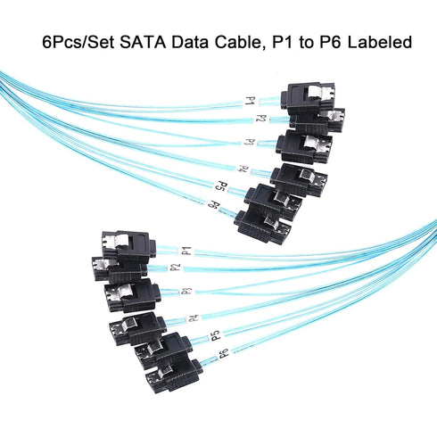 Cable-0.5M, 6Pcs/Set-6Gbps-Sata (1.6FT) ADCAUDX SATA-III HDD-SSD Data-Cable Thin Replacement for Bitcoin