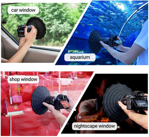 Silicone Lens Hood, Anti Reflection Lens Hood for Diameter 53-72mm Lens, Foldable Reversible Shade for Canon, Nikon,