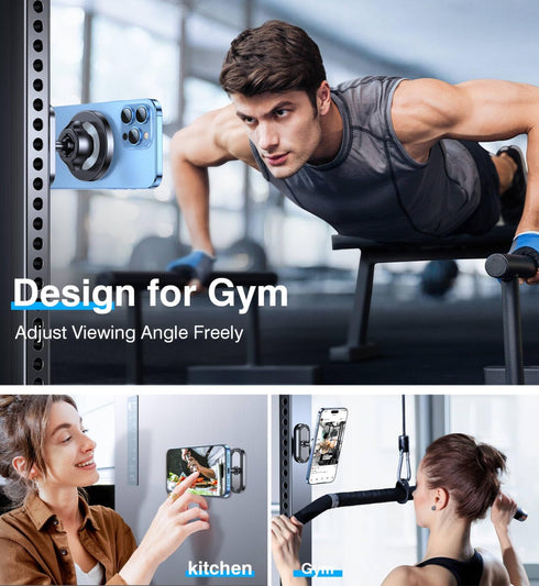 17 16 15 14 13 Coolpow Dual Magnetic Phone Holder for Gym Mag Safe Phone HolderStrong Magnet Gym Phone Holder Camera