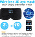 Sleep Headphones Black - Update Wireless 3D Eye Mask with Ultra-Thin HD Stereo Speakers for Side Sleepers, Travel