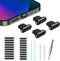 iPhone Dust Plug Compatible with iPhone and AirPods, Lightning Port Protector Anti Dust Cover with Speaker Cover (Black)