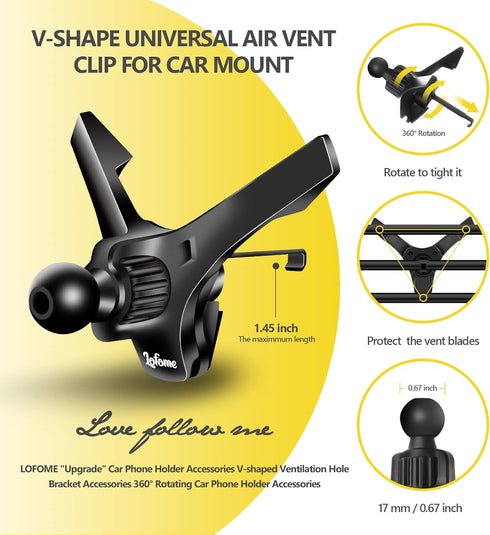 Universal Air Vent Clip for Car Mount, Sturdy Vent Grip for Most Car Phone Holders & Wireless Chargers