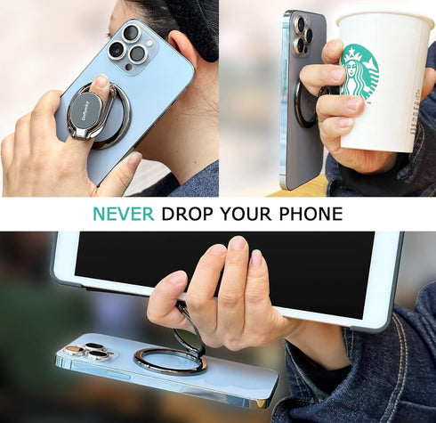 Magnetic Phone Ring Holder with Magsafe, Double Adjustable Gym Finger Grip for iPhone, iPad, Smartphones