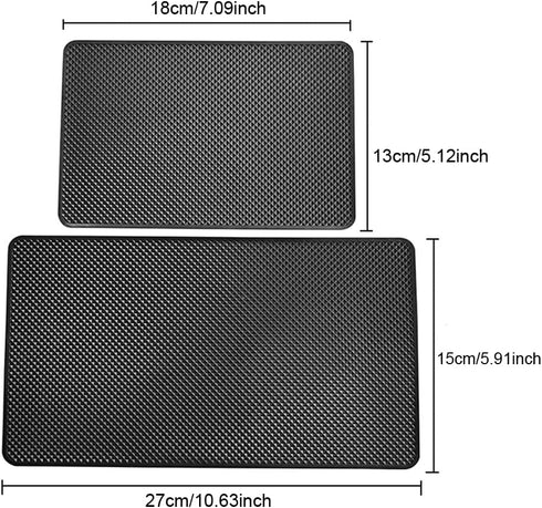 2 Pack Car Dashboard Anti-Slip Rubber Pad Grip Mat, Non-Slip Nano PU Gel Grip Heavy Duty Storage Pads