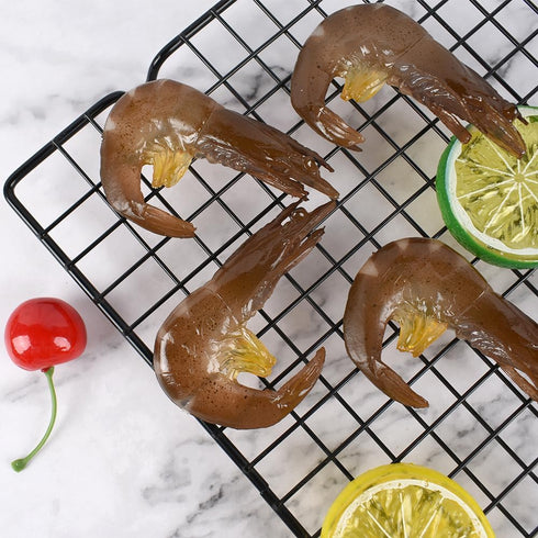 8PCS Fake Shrimp Artificial Shrimp Figures Simulated Cooked Shrimps Realistic Shrimps Model Food for Kitchen Home