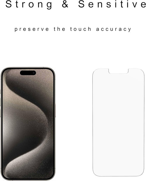Glass Screen Protector for iPhone 13 / 13 Pro / 14, 3 Pack, 9H Hardness, Oleophobic Coating, 99.99% Clarity