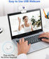FWV 1080P Webcam HD,Web cam with Microphone, Noise Cancellation, Wide-Angle Lens, Auto Light Correction, Plug & Play