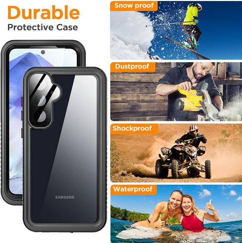 AICase Waterproof Case for Samsung Galaxy A55, Clear Built-in Screen Protector, IP68 Certified Full Body Protection