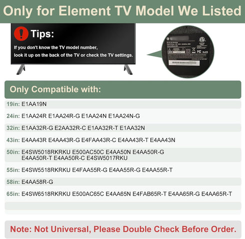 Motiexic E1AA32R-G E2AA32R-C E1AA32R-T E1AA32N E4AA43R E4AA43N E500AC50C E4AA55N E4AA55R-T TV Leg for Element TV Stand