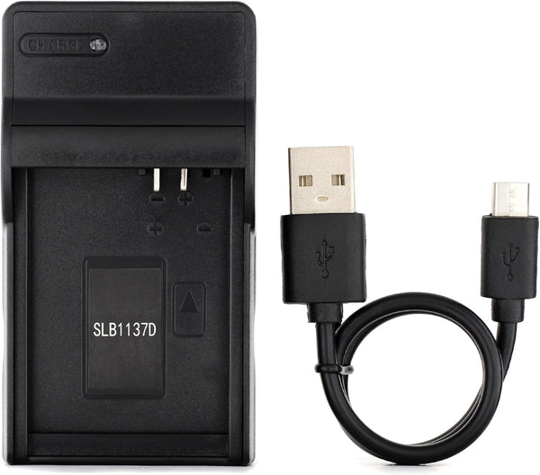 SLB-1137D USB Charger for Samsung i100, i80, i85, NV100HD, NV103, NV106 HD, NV11, NV24HD, NV30, NV40, TL34HD Camera and