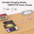 USB C Retractable Multi 5-in-1 Charging Cable, 100W+27W+10W PD Fast Charger for iPhone 15/14/13/12/Samsung S23, Pink