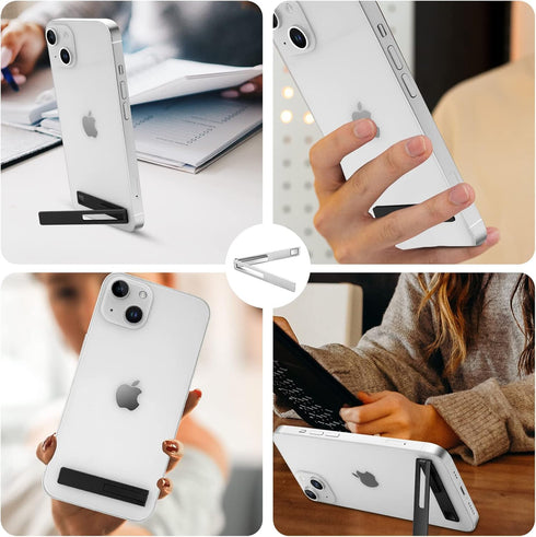 Mini Phone Kickstand, Folding Invisible Portable Metal Cell Phone Stand Holder for Desk, Compatible with All Cellphones