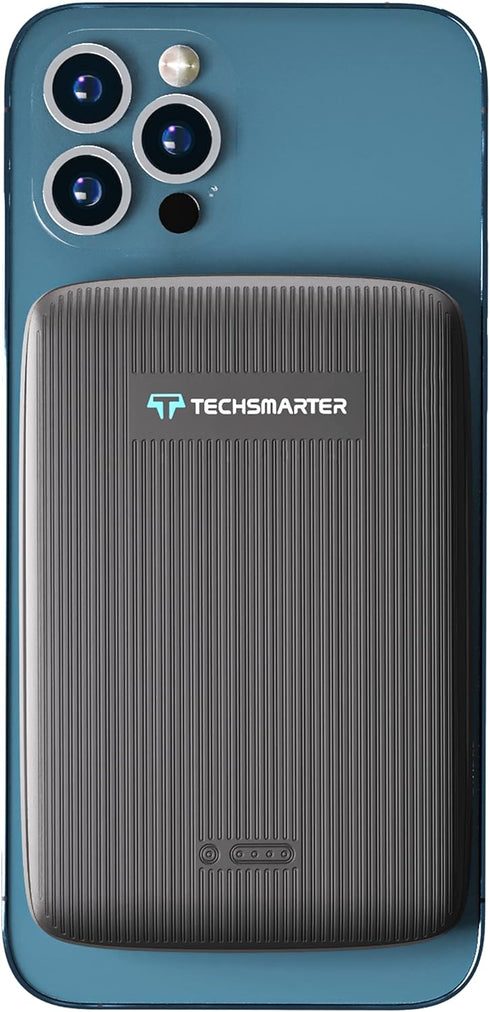 TECHSMARTER 10000mAh Magnetic Wireless Power Bank, 18W USB-C PD Portable Phone Charger, Compatible with iPhone 12, 13,