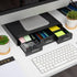 Mind Reader Monitor Stand, Laptop Riser, Desktop Organizer with Storage Drawer, Office, Plastic, 13.5"L x 13"W x 4"H,