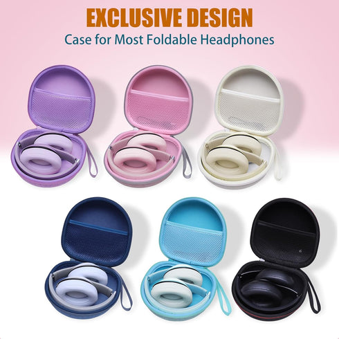 Headphone Case for Beats/JBL/TOZO/BERIBES/Picun/KVIDIO Wireless Noise Cancelling Over-Ear Headphones, Black