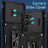 DEERLAMN Slide Camera Cover Case for Samsung Galaxy S24 Ultra with Screen Protector, Military Grade Shockproof - Black