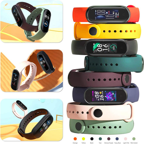 20 Pieces Strap Replacement for Xiaomi Mi Band 6 / Amazfit Band 5, Silicone Wristbands (16 Colors + 4 Screen Protector)