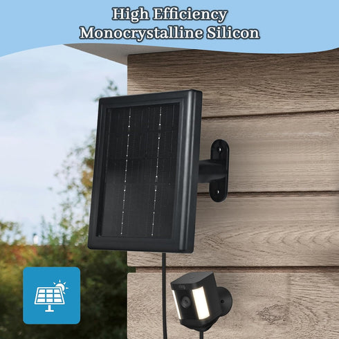 Solar Panel Charger for Ring Cameras, 5V Solar Charger, Compatible with Ring Spotlight Cam, Stick Up Cam, Outdoor