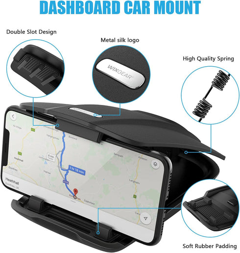 WixGear Car Phone Mount, Dashboard Cell Phone Holder for Smartphone, Mobile Phone Car Mat Pad
