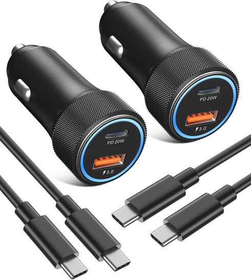 38W 2-Port Fast Charging Car Charger, iPhone Car Charger 2 Pack for iPhone 15 Plus/15 Pro/15 Pro Max/iPad Pro/Air,
