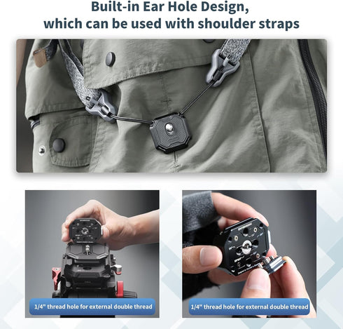 ULANZI F38 Multi-Hole Camera Quick Release Plate Kit with 1/4" to 3/8" Screw Thread for Tripod Mount Adapter
